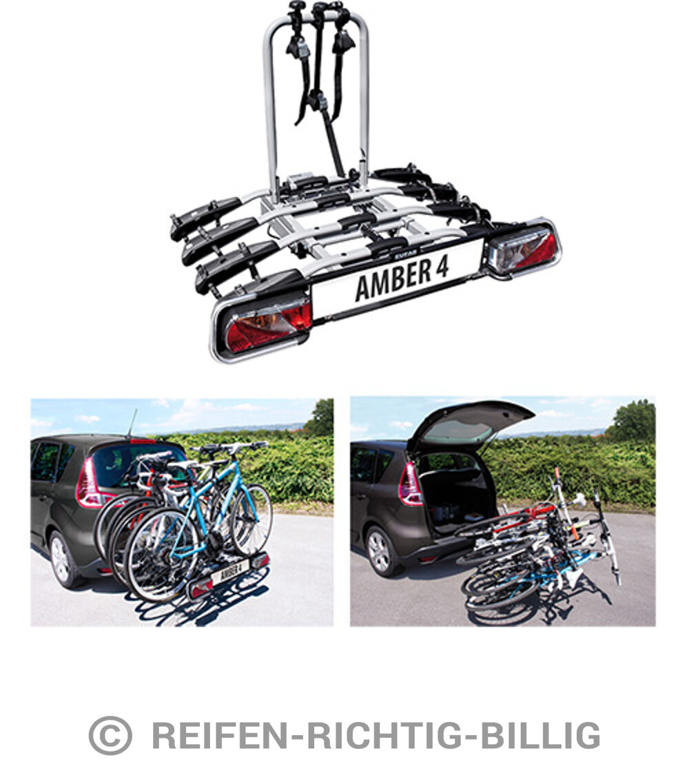 eufab fahrradträger amber iv für anhängerkupplung für 4 fahrräder