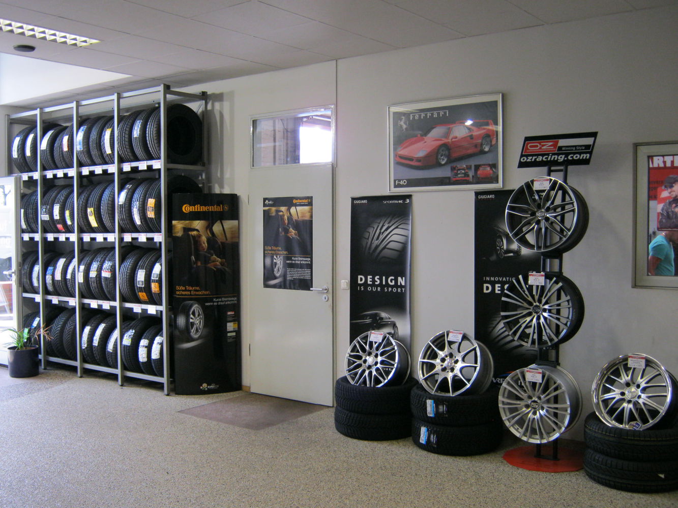 Tyres and rims showroom